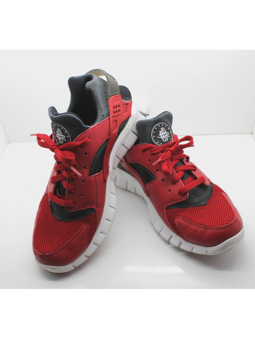 Nike Huarache Free Run 2012 Varsity Red Black Leather 510801-661 Men's Size 9